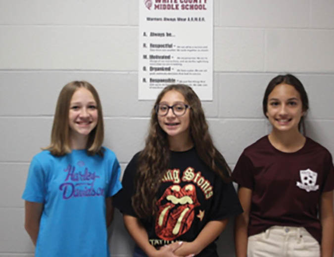 7th Grade Students of the Week for Aug. 29-Sept. 2: Hannah Rabchenia, Brooke Kaulay, Kate Chorbajian